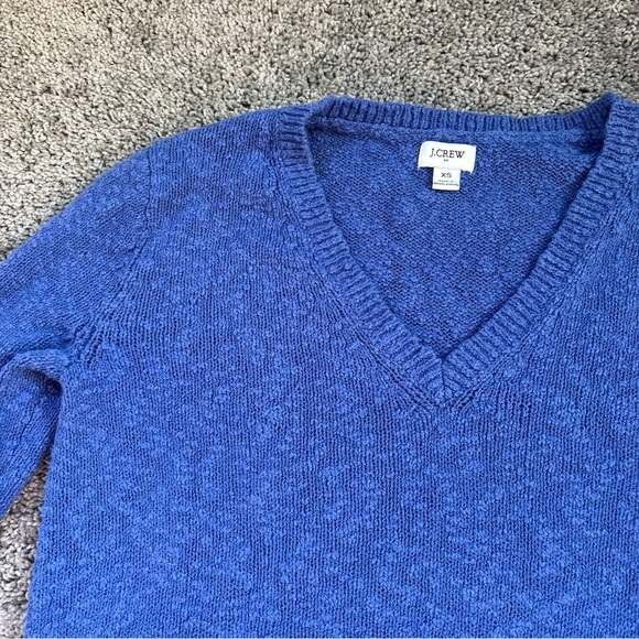 J. Crew Periwinkle Blue V-Neck Knit Sweater Size Extra Small - Picture 3 of 8